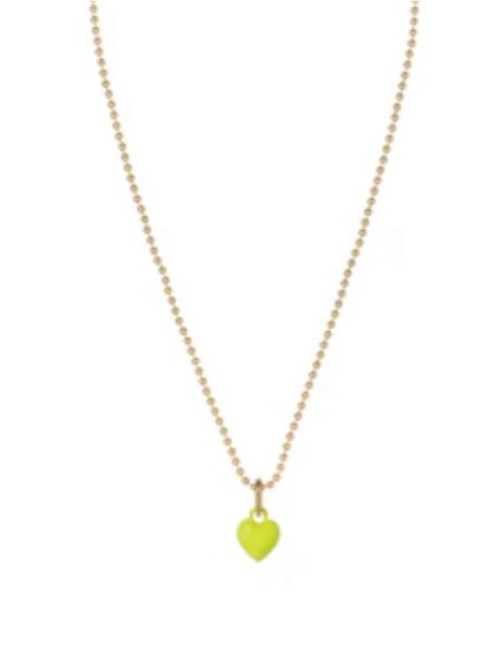 Roxanne Assoulin The Itsy Bitsy Puffy Heart Charm Necklace chartreuse